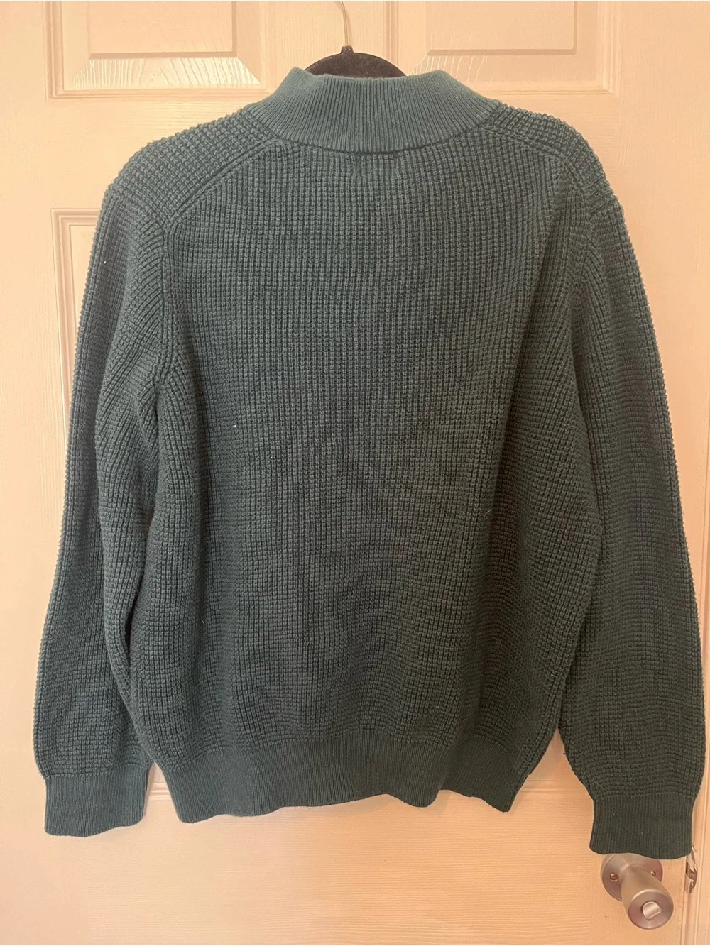 L.L. Bean Men's XL Regular Teal Half-Zip Waffle Knit Sweater Gorpcore